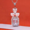 Discover elegance with this emerald-cut lab diamond halo pendant. Featuring a dazzling frame, it’s the perfect blend of luxury for any jewelry lover