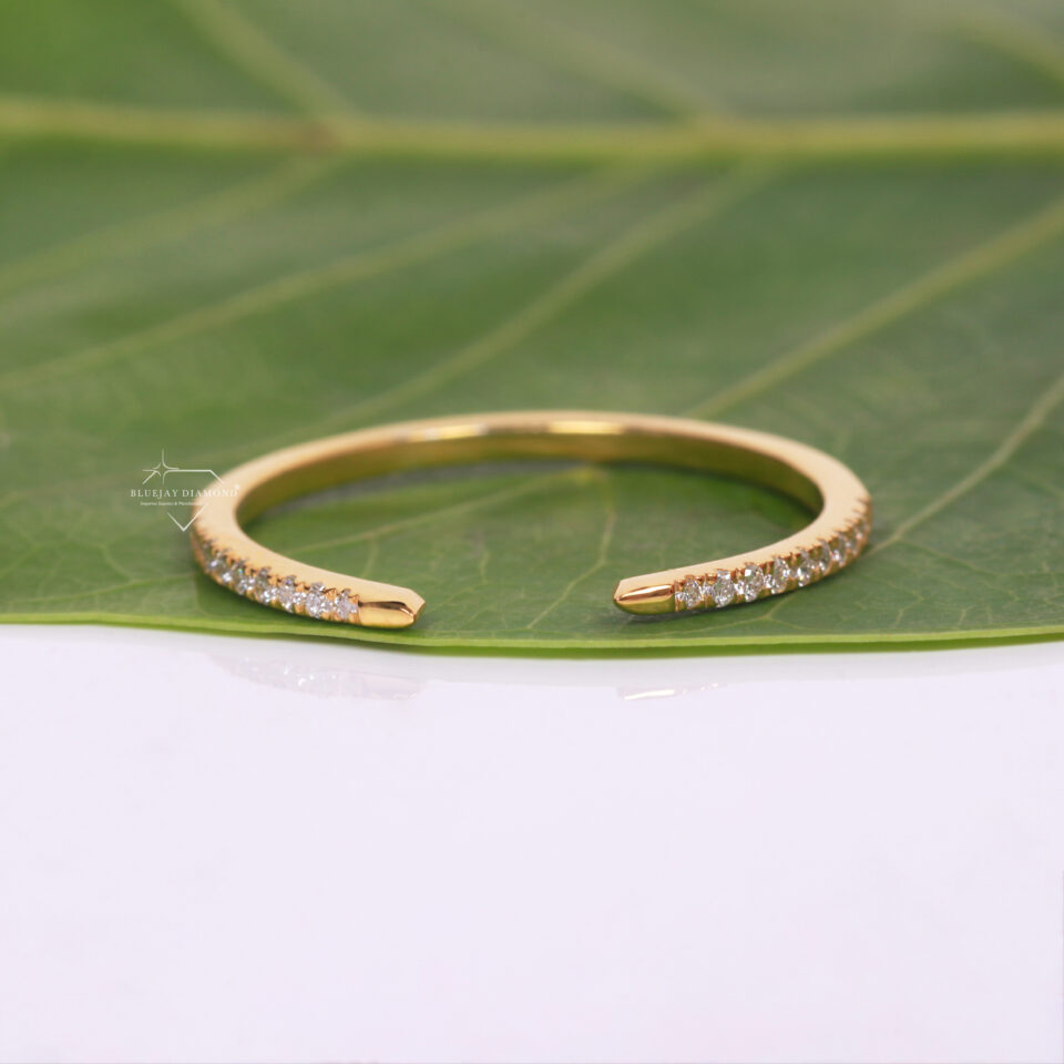 Round Lab-Grown Diamond Open Cuff Claw Ring