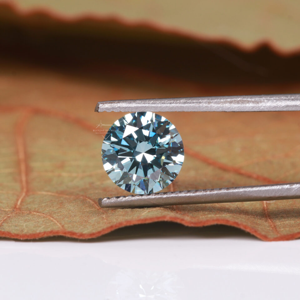 2 Carat Round Blue Lab Grown Diamond